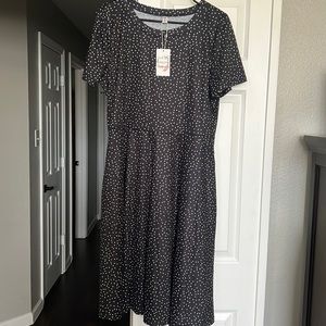 Women's black swing Vintage Cotton Casual dress 2XL